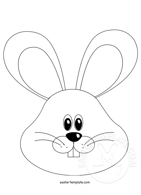 Bunny Head With Ears Easter Template