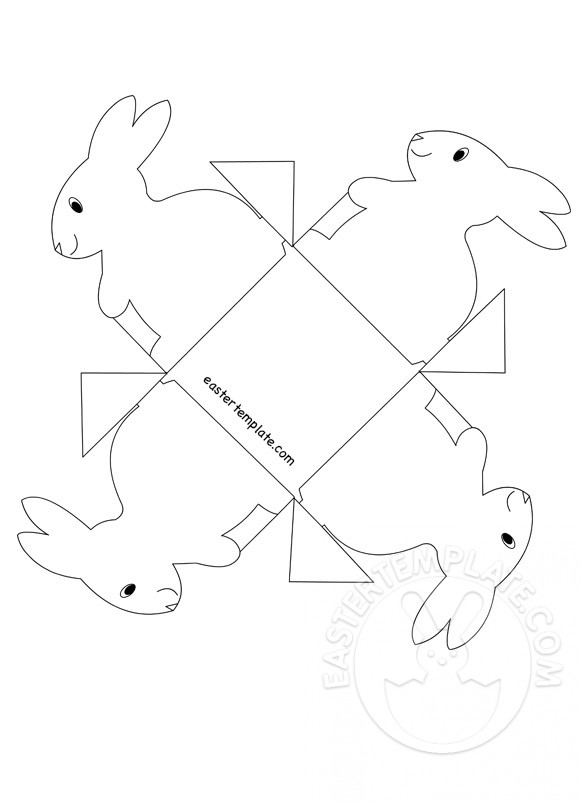 Paper bunny basket Easter Template