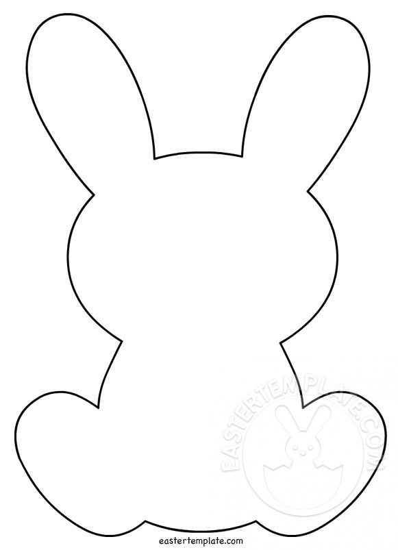 Rabbit Outline Template Printable Easter Template