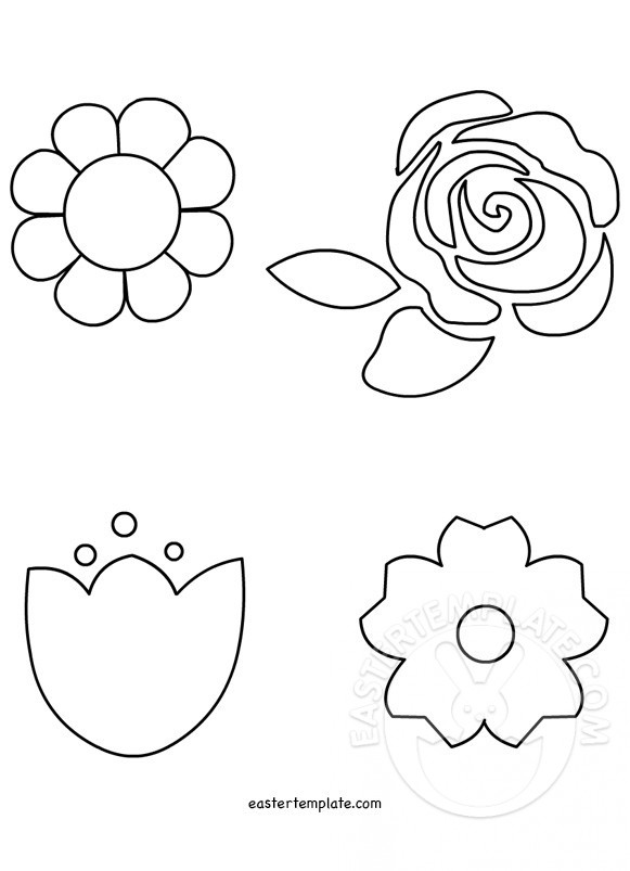 spring-flowers-easter-template
