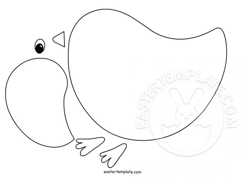 Baby Chick Shape Printable Easter Template