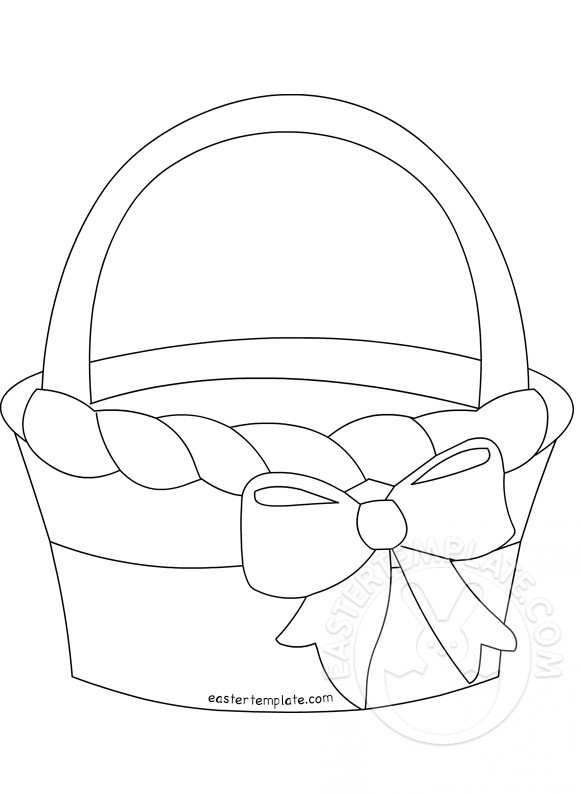 Easter basket with bow Black And White | Easter Template