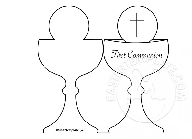 Card First Communion Chalice Template Easter Template