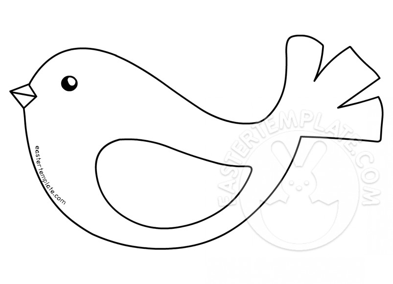 Simple Bird Outline Coloring Pages