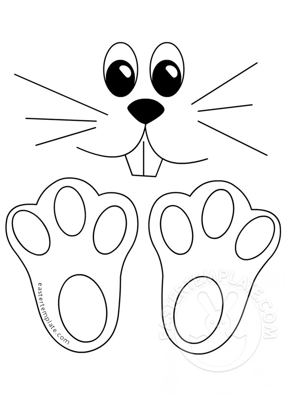 Easter Bunny Face And Feet Template Easter Template