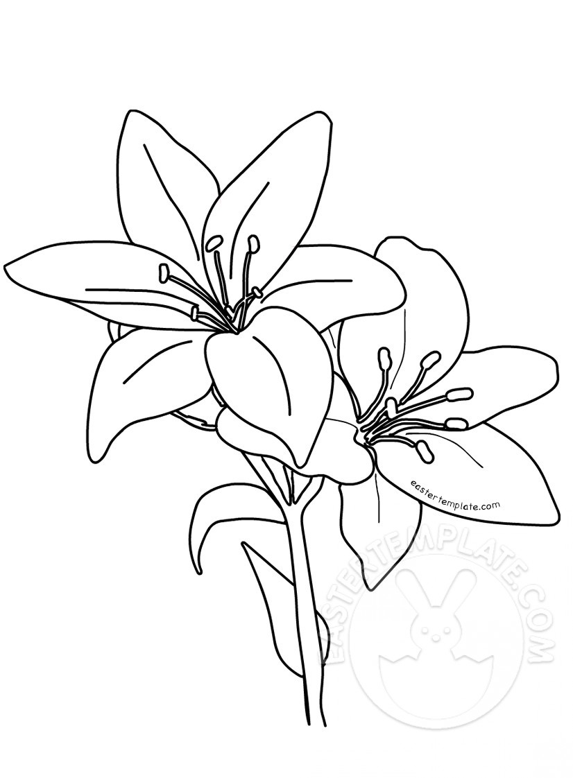 lilies Easter Template