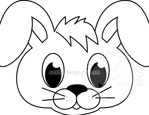 Easter Bunny Mask coloring page | Easter Template