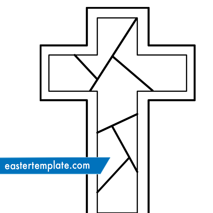 Stained Glass Cross Template Printable Easter Template