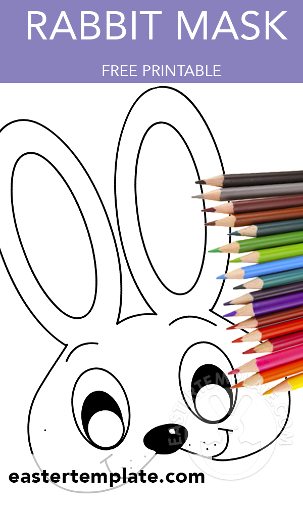 Rabbit mask coloring page | Easter Template