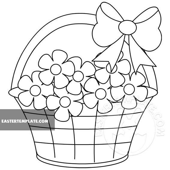 basket beautiful flowers