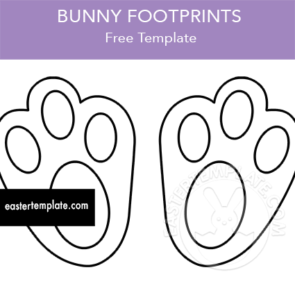 Printable bunny footprints template Easter Template