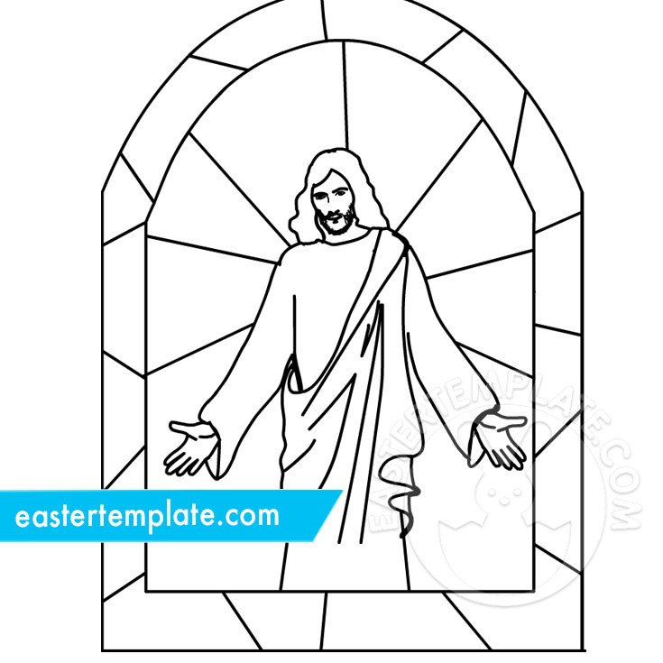 Jesus Resurrection Stained Glass Easter Template