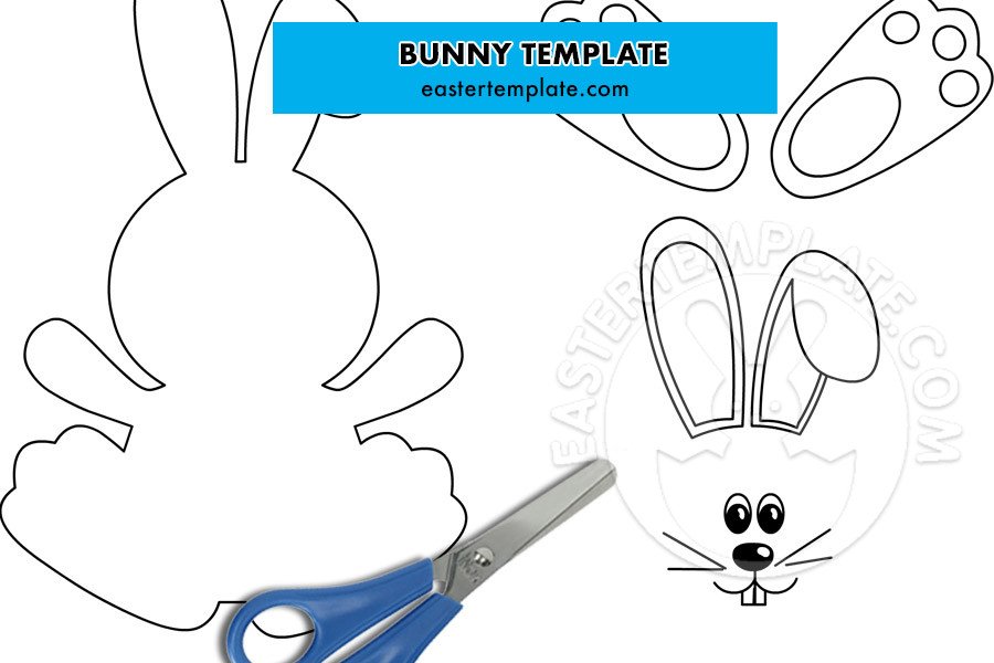 Free printable Bunny template Easter Template