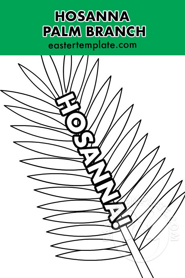 Hosanna Palm Branch coloring Easter Template