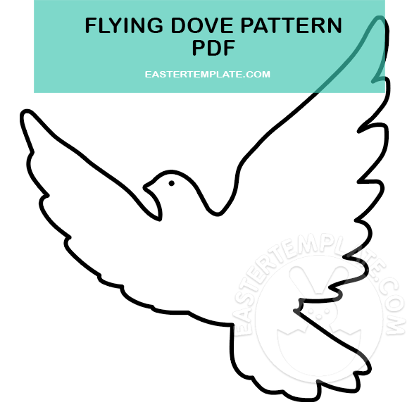 Flying dove pattern printable Easter Template