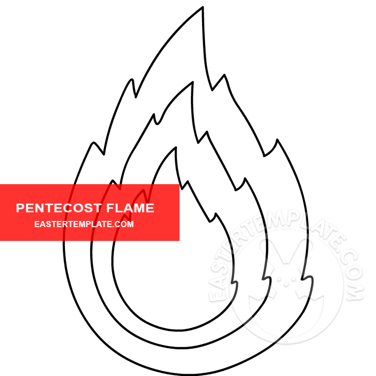 Flame Symbol Pentecost Pattern Easter Template