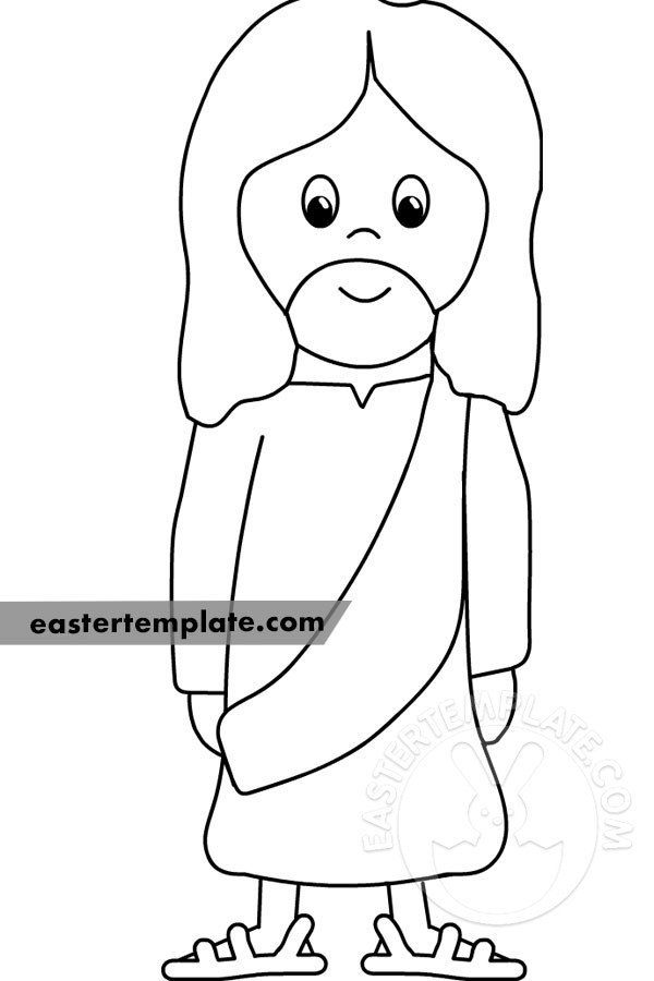 Jesus Christ cartoon coloring page | Easter Template