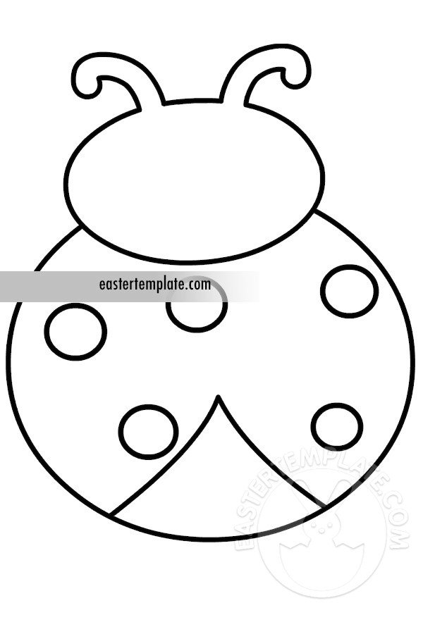 Printable Large ladybug template | Easter Template