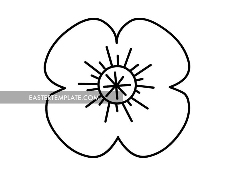 Poppy Flower Easter Template