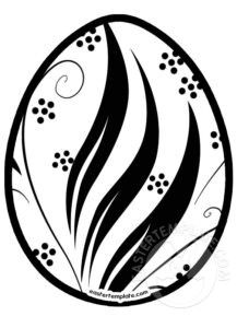 Egg With Leaves Decoration Easter Template