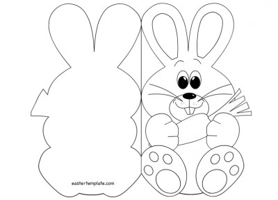 Easter Bunny Card coloring page - Easter Template