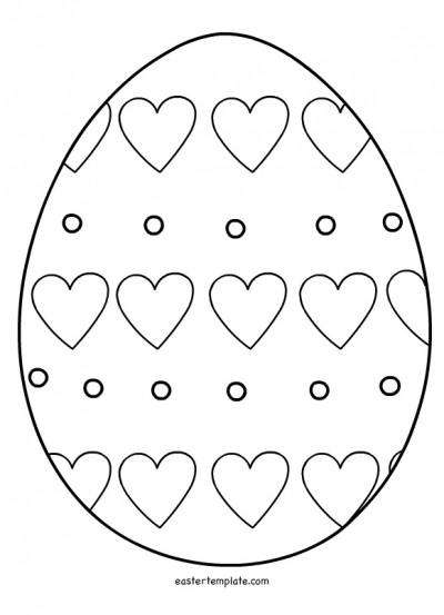 Easter Egg with Hearts - Easter Template