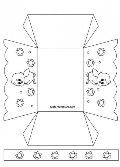 Paper Easter basket template printable - Easter Template