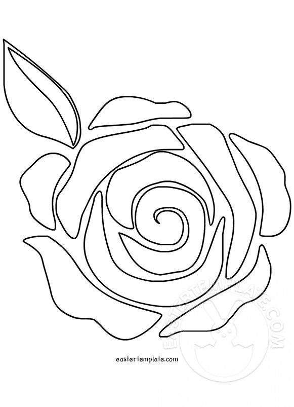 Rose Flower Template Coloring Page