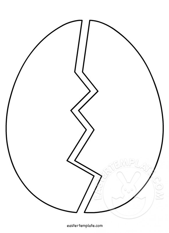 Cracked Egg coloring page Easter Template