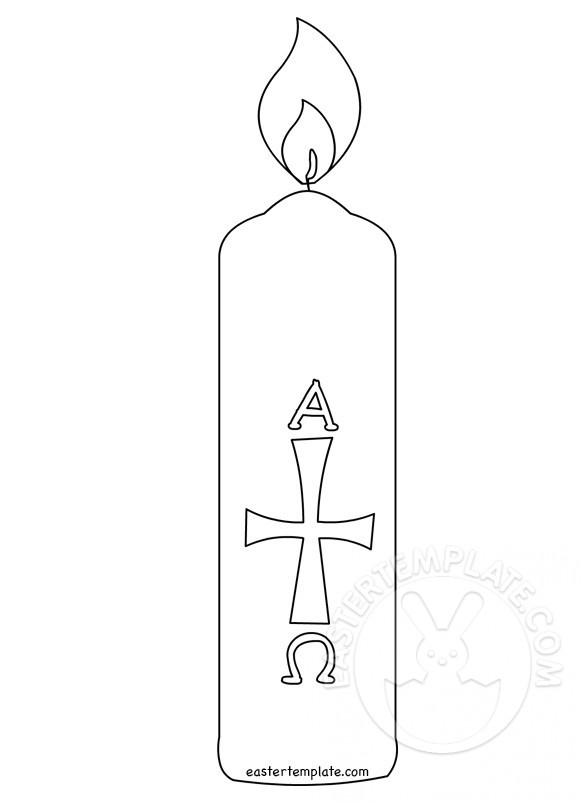 Easter candle symbols coloring page - Easter Template