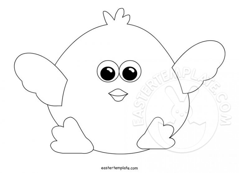 Little Chick coloring page to print - Easter Template