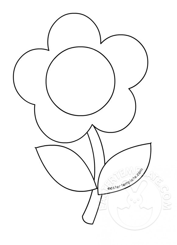 Flower Stem Coloring Page Easter Template