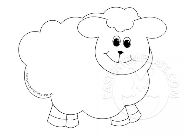 Cartoon Easter Funny Lamb coloring page Easter Template