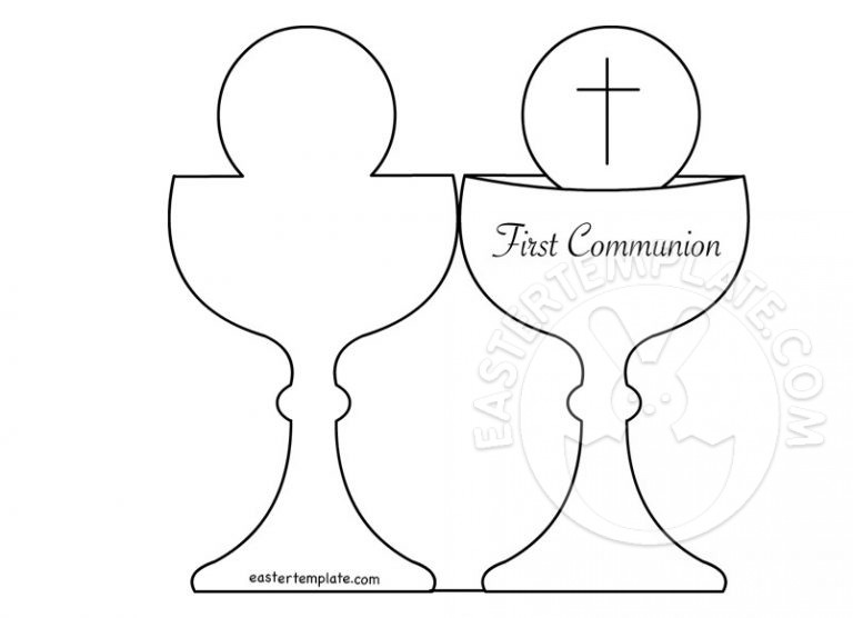 Card First communion chalice template Easter Template