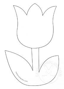 Simple tulip clipart - Easter Template