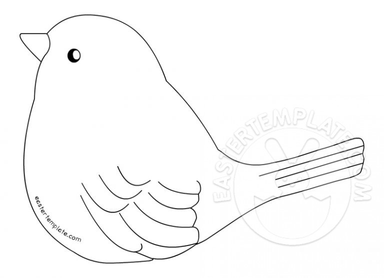 Little bird Coloring Page - Easter Template