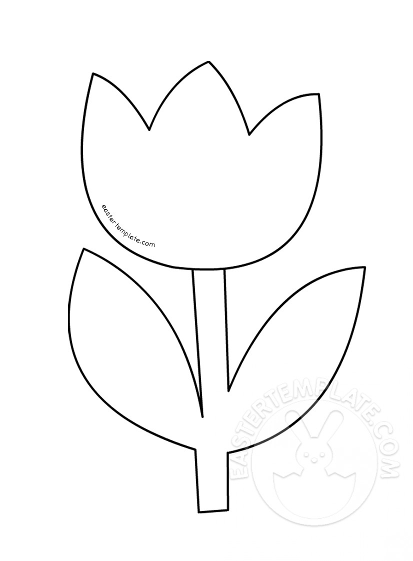 Tulip template Spring flowers Easter Template