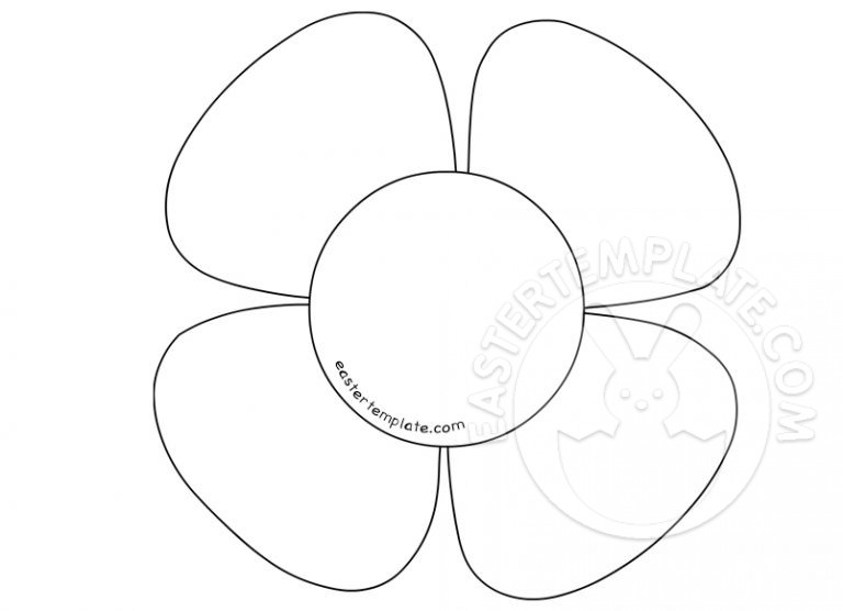 Flower 4 Petals coloring page | Easter Template