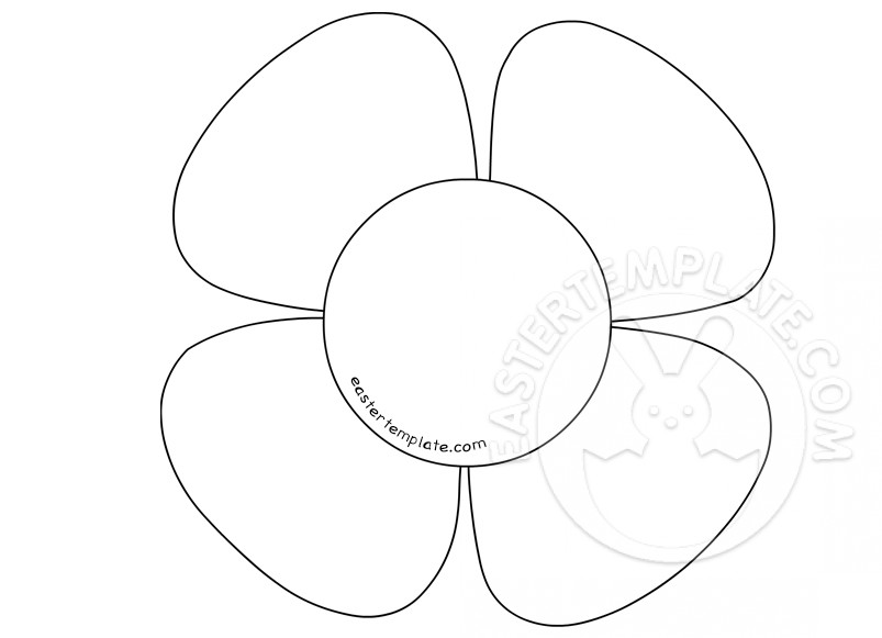 Flower 4 Petals Coloring Page Easter