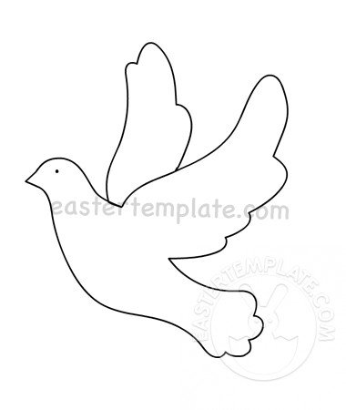 Flying Paper Dove Bird Template | Easter Template