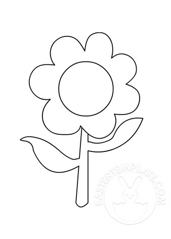 Flower with stem and leaves Easter Template