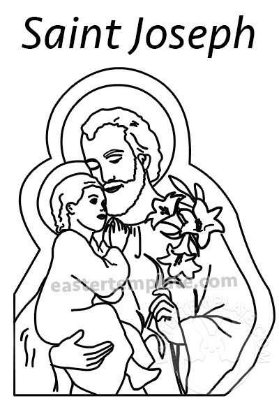 Saint Joseph coloring page - Easter Template
