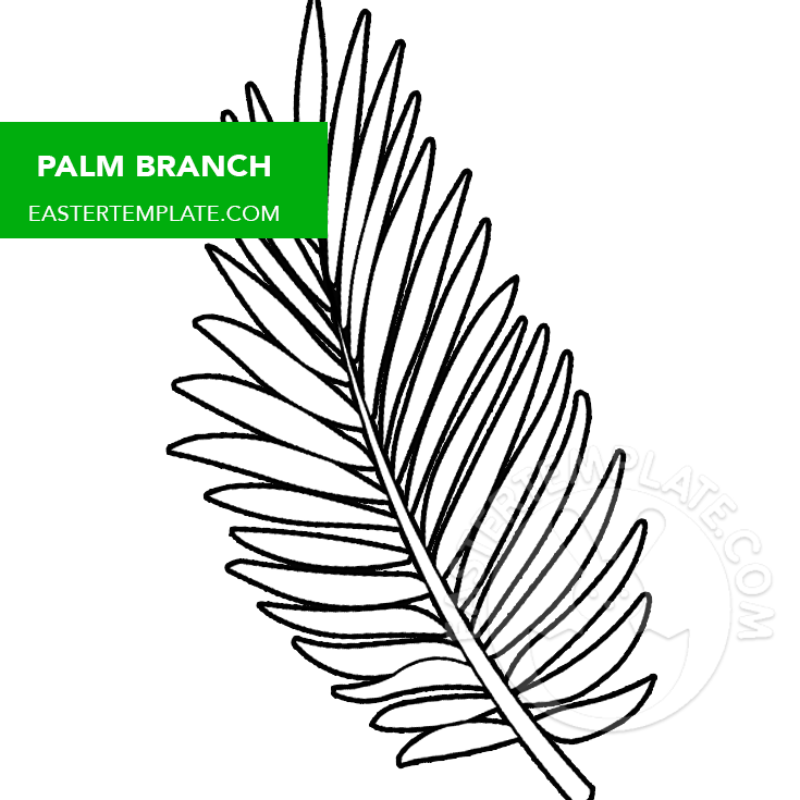 Palm Branch Coloring Page Easter Template