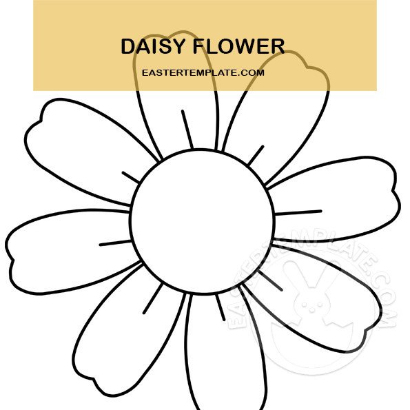 Daisy Flower Outline Printable Easter Template