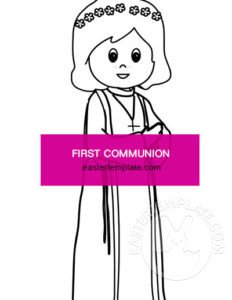 first communion girl praying