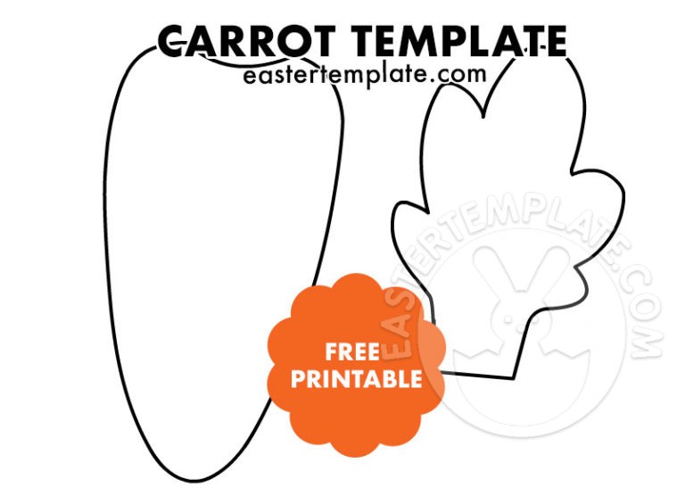 Carrot template printable pdf - Easter Template