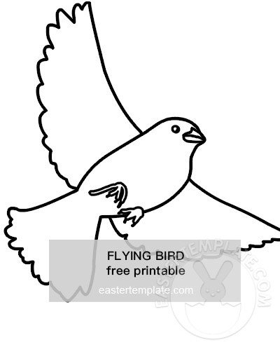 Printable Flying Bird Easter Template