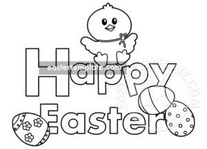 happy easter coloring