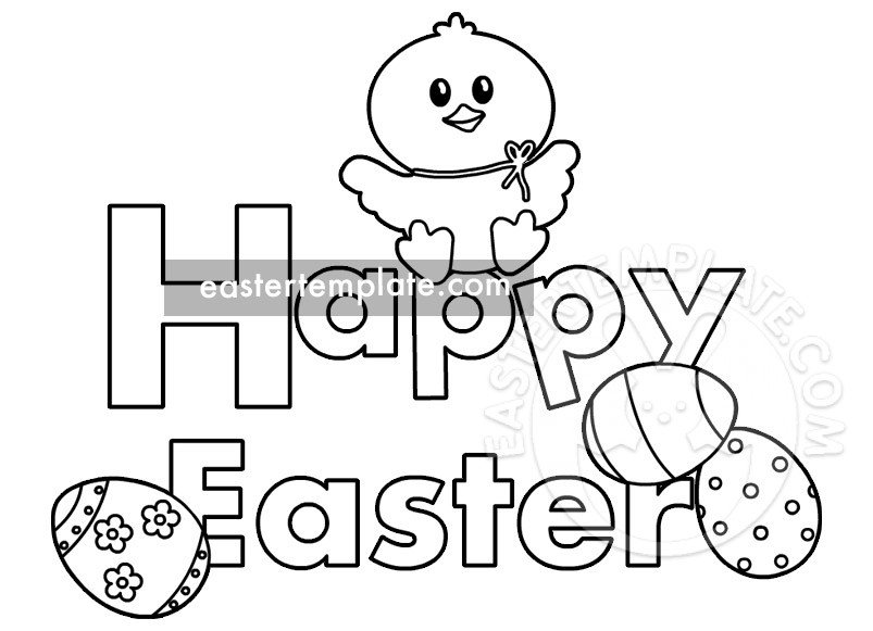 happy easter coloring