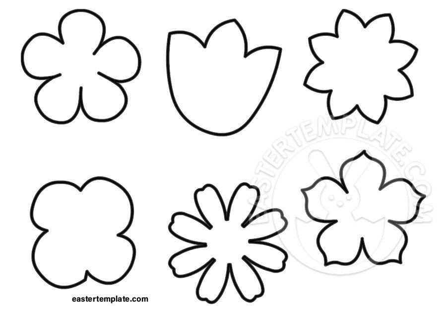 Blooming flowers easter template